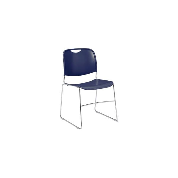National Public Seating Interion Stacking Chair With Mid Back, Plastic, Navy INT-8505 - main